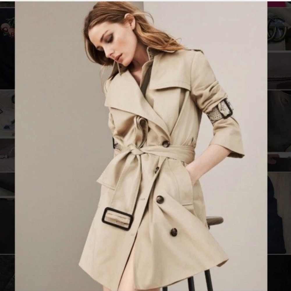 Banana Republic X Olivia Palermo Trench Coat Bell Sleeves Size Petite Small - Picture 2 of 12